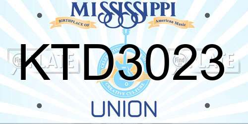 KTD3023 Mississippi License Plate