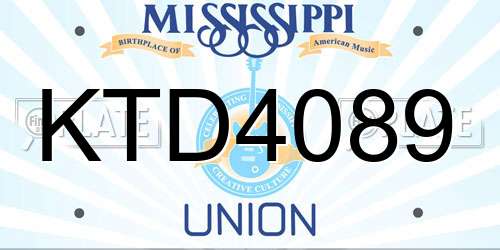 KTD4089 Mississippi License Plate