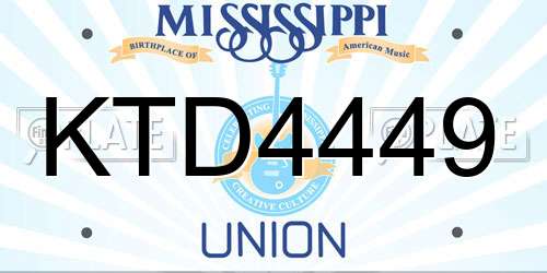 KTD4449 Mississippi License Plate