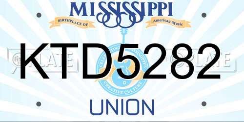 KTD5282 Mississippi License Plate