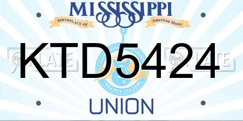 KTD5424 Mississippi License Plate