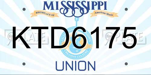 KTD6175 Mississippi License Plate