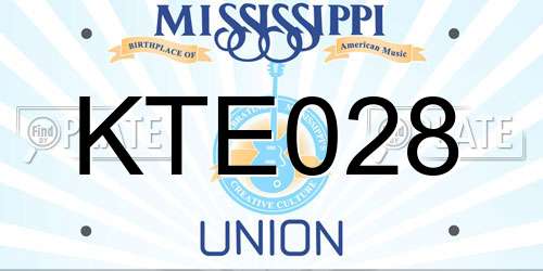 KTE028 Mississippi License Plate
