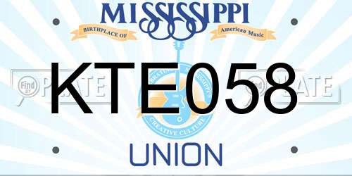 KTE058 Mississippi License Plate