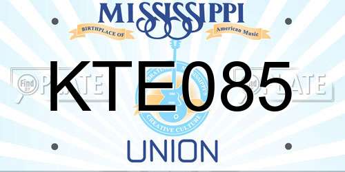 KTE085 Mississippi License Plate