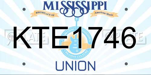 KTE1746 Mississippi License Plate