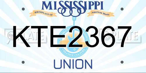 KTE2367 Mississippi License Plate