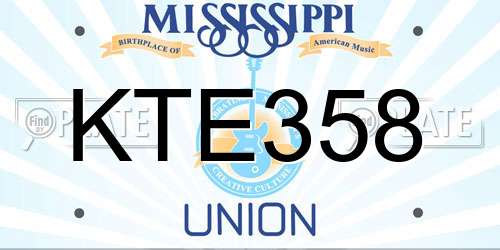 KTE358 Mississippi License Plate