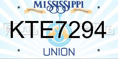 KTE7294 Mississippi License Plate