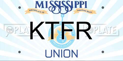 KTFR Mississippi License Plate