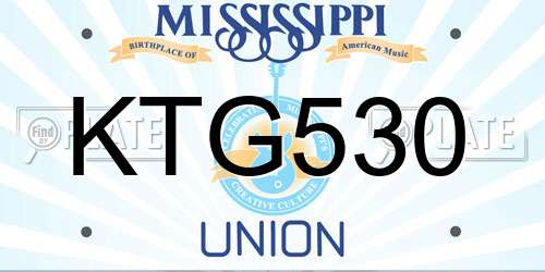 KTG530 Mississippi License Plate