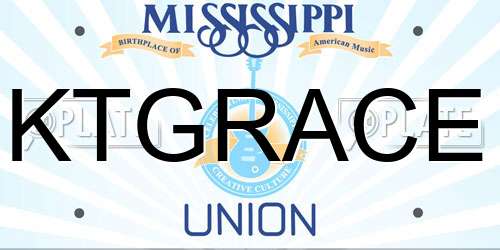 KTGRACE Mississippi License Plate