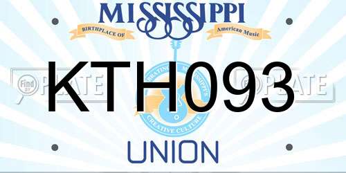 KTH093 Mississippi License Plate