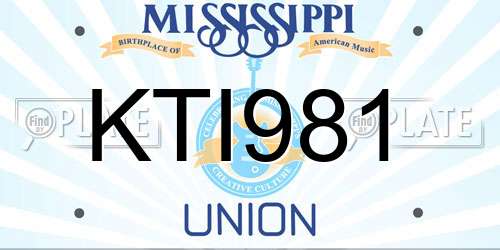 KTI981 Mississippi License Plate