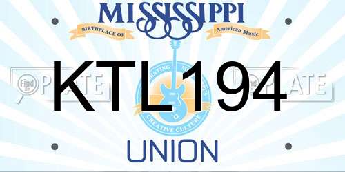KTL194 Mississippi License Plate
