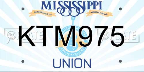 KTM975 Mississippi License Plate