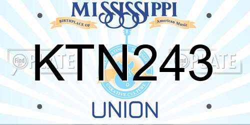 KTN243 Mississippi License Plate