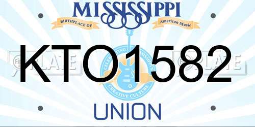 KTO1582 Mississippi License Plate