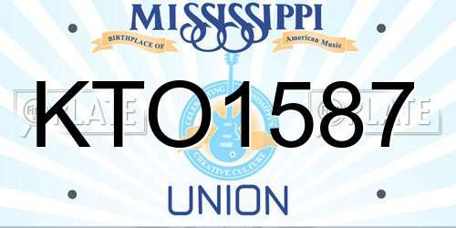 KTO1587 Mississippi License Plate