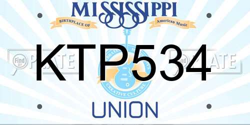 KTP534 Mississippi License Plate