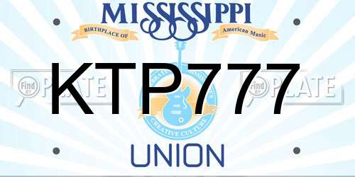 KTP777 Mississippi License Plate