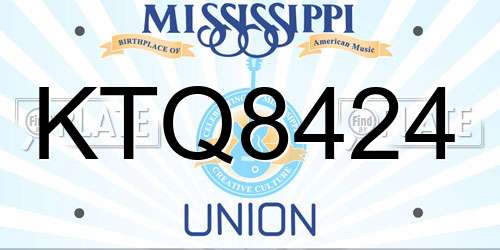 KTQ8424 Mississippi License Plate