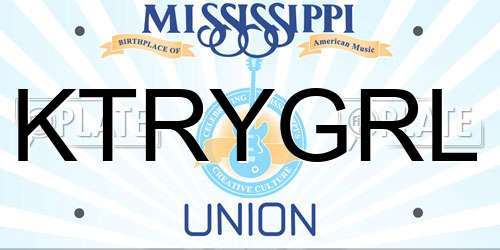 KTRYGRL Mississippi License Plate