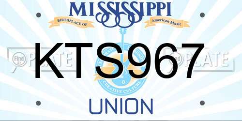 KTS967 Mississippi License Plate