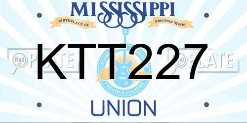 KTT227 Mississippi License Plate