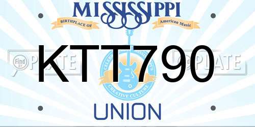 KTT790 Mississippi License Plate