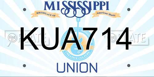 KUA714 Mississippi License Plate