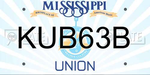 KUB63B Mississippi License Plate