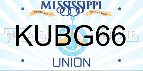 KUBG66 Mississippi License Plate