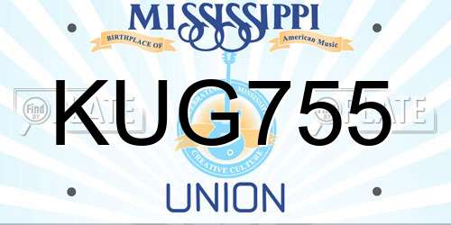 KUG755 Mississippi License Plate