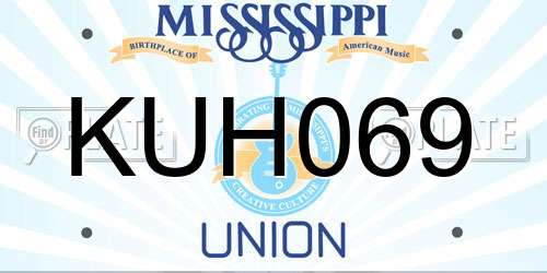 KUH069 Mississippi License Plate