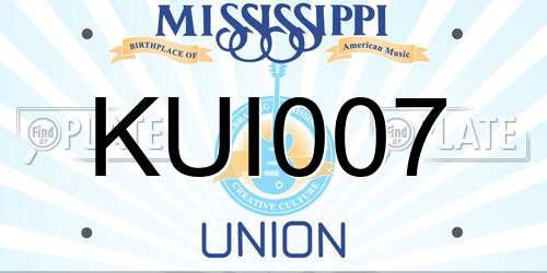 KUI007 Mississippi License Plate
