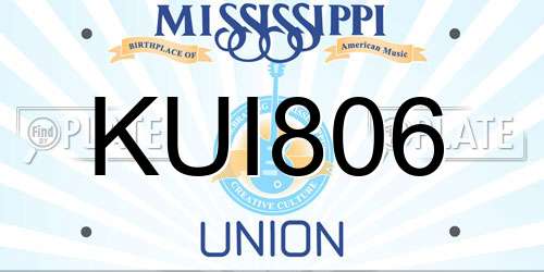 KUI806 Mississippi License Plate