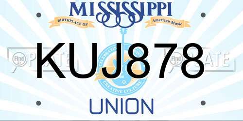KUJ878 Mississippi License Plate