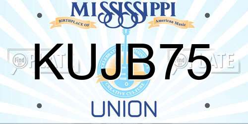 KUJB75 Mississippi License Plate