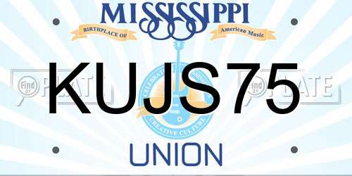KUJS75 Mississippi License Plate