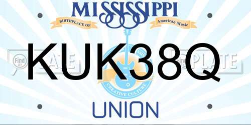 KUK38Q Mississippi License Plate