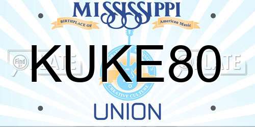 KUKE80 Mississippi License Plate
