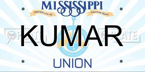KUMAR Mississippi License Plate