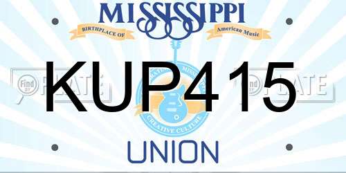 KUP415 Mississippi License Plate