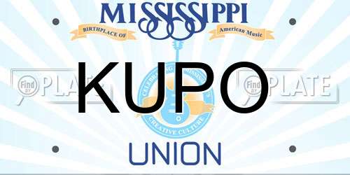 KUPO Mississippi License Plate