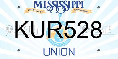 KUR528 Mississippi License Plate