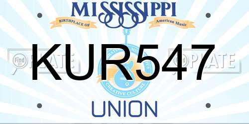KUR547 Mississippi License Plate
