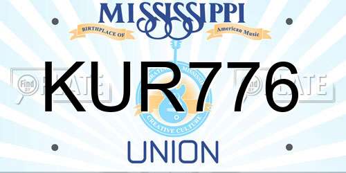 KUR776 Mississippi License Plate