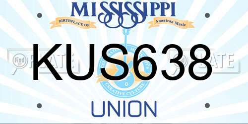 KUS638 Mississippi License Plate
