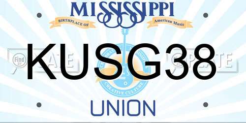 KUSG38 Mississippi License Plate